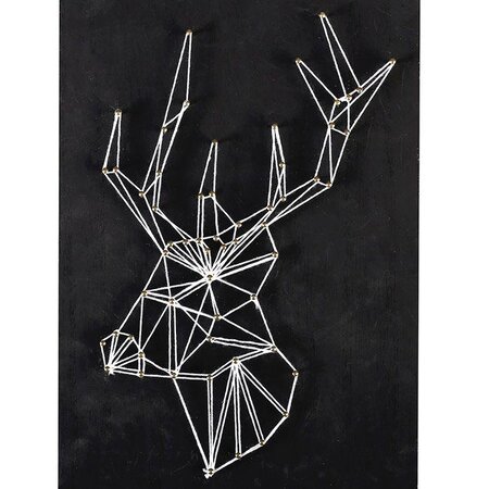 Coffret String Art - Tableau noir Cerf art filaire 30 x 22 cm