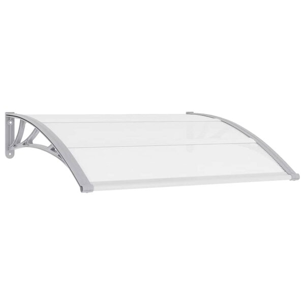 vidaXL Auvent de porte Gris et transparent 120x75 cm PC
