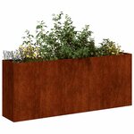vidaXL Jardinière rouillé 200x40x80 cm acier inoxydable