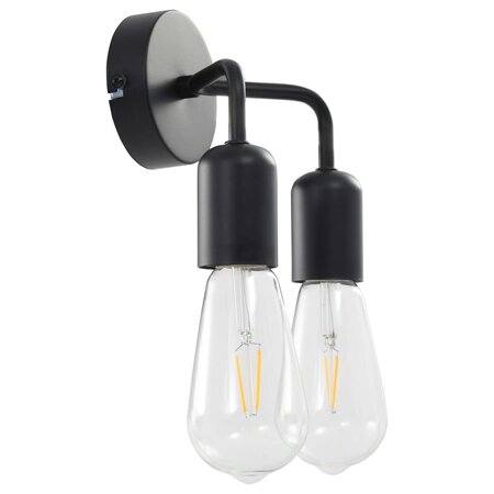 Icaverne - Lampes Inedit Lampe murale avec ampoules à filament 2W Noir E27