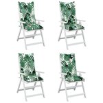 vidaXL Coussins de chaise de jardin à dossier haut lot de 4 tissu