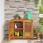 vidaXL Armoire de jardin avec stockage Marron 75 x 35 x 70 cm