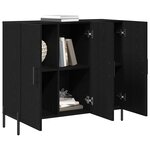 vidaXL Buffet Chêne noir 90 x 34 x 80 cm Bois d'ingénierie