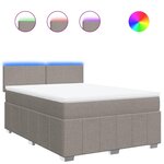 vidaXL Sommier à lattes de lit avec matelas Taupe 160x200 cm Tissu
