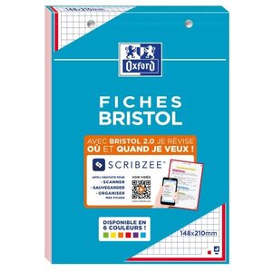 Stock Bureau - OXFORD Paquet de 32 Fiches Bristol flashcards 2.0