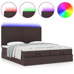 VidaXL Cadre de lit ottoman avec matelas marron foncé 180x200 cm tissu