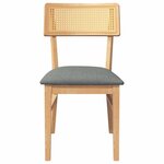 vidaXL Chaises à manger coussins 2 Pièces bois massif caoutchouc