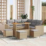 vidaXL Ensemble de canapé de jardin 9 Pièces beige et gris clair