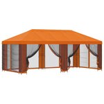 vidaXL Gazebo avec murs latéraux 6 x 3 m Orange Polyester et Acier 190