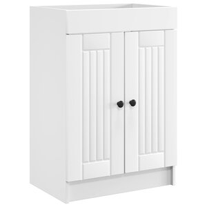vidaXL Armoire sous évier de salle de bain Blanc 56 x 37 5 x 81 cm