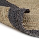 vidaXL Tapis fait à la main Jute avec bord gris foncé 90 cm