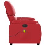 vidaXL Fauteuil de massage inclinable électrique rouge similicuir