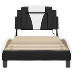 vidaXL Cadre de lit Viana avec LED sans matelas noir et blanc 90x190 cm