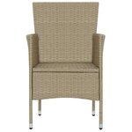 vidaXL Ensemble à manger de jardin 3 Pièces Beige