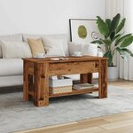 vidaXL Table basse vieux bois 101x49x52 cm bois d'ingénierie