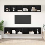 vidaXL Meuble TV mural 4 Pièces Chêne noir 37 x 37 x 107 5 cm