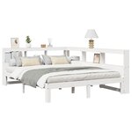 vidaXL Lit bibliothèque sans matelas blanc 160x200 cm bois pin massif
