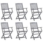 vidaXL Chaises pliables d'extérieur lot de 6 Bois d'acacia solide