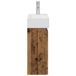 vidaXL Meuble de salle de bain avec robinet Bois ancien