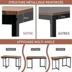 Bureau d'ordinateur 120cm tiroir cadre en métal repose-pieds réglables bureau moderne station de travail pour ordinateur portable café 20_0004829