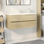 vidaXL Armoire de lavabo de salle de bain chêne sonoma 100x38 5x45 cm