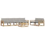 vidaXL Ensemble de canapés d'extérieur 7 Pièces Blanc et gris clair