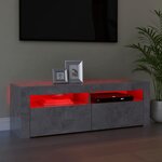 vidaXL Meuble TV avec lumières LED gris béton 120x35x40 cm