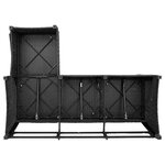 vidaXL Salon de jardin 3 Pièces avec coussins forme L noir résine tressée