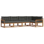 vidaXL Ensemble de canapés d'extérieur 5 Pièces Naturel et Anthracite