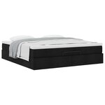 VidaXL Cadre de lit ottoman avec matelas noir 180x200 cm tissu