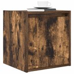 vidaXL Table de chevet murale chêne fumé 38x34x40 cm