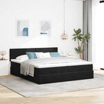 VidaXL Cadre de lit ottoman avec matelas noir 160x200 cm velours