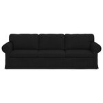 vidaXL Canapé Noir 215 x 82 x 80 cm tissu