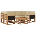vidaXL Ensemble de canapés d'extérieur avec coussin 5 Pièces Naturel