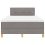 vidaXL Lit à ressort LED avec matelas Taupe 120 x 200 cm tissu