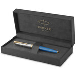 Stylo bille haut de gamme Parker 51 Premium  Turquoise  Recharge d'encre noire pointe moyenne  coffret cadeau