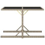 vidaXL Table de jardin Beige 110x53x72 cm Verre et résine tressée