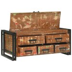 vidaXL Table basse Multicolore 90 x 50 x 38 cm Bois Recyclé Solide