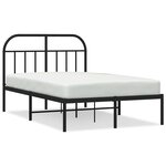 vidaXL Cadre de lit métal sans matelas avec tête de lit noir 120x200cm