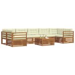 vidaXL Ensemble de canapés d'extérieur 8 Pièces Naturel et Crème