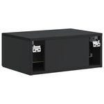 vidaXL Cabinet de chevet mural 2 pièces Noir 49 x 34 5 x 20 cm