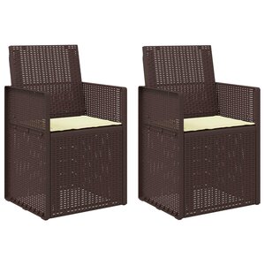 vidaXL Chaises de jardin salle à manger 2 pc Marron et crème PP