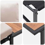 vidaXL Ensemble de canapé de jardin 2 pc Taupe Acier