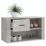 vidaXL Armoire à chaussures Gris béton 80x35x45 cm Bois d'ingénierie