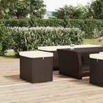vidaXL Pouf avec coussin marron 40x30x40 cm résine tressée