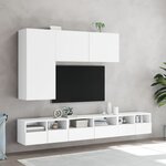 vidaXL Meuble TV mural blanc 60x30x30 cm bois d'ingénierie