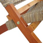 vidaXL Chaise de relaxation rotin kubu naturel et bois d'acajou massif