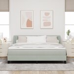 Lit avec sommier à ressort et matelas vidaXL Gris clair 180x200 cm Velours