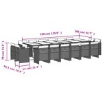 vidaXL Ensemble à manger de jardin 17 Pièces coussins noir résine tressée