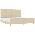 vidaXL Cadre de lit avec tête de lit Crème 200 x 200 cm tissu